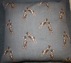 Linen 'Terriers' cushion 
